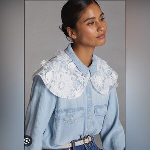 Maeve by Anthropologie Floral Lace Collar